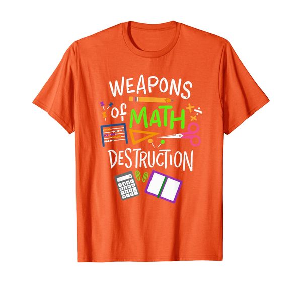 

funny weapons of math destruction math teacher t-shirt, White;black