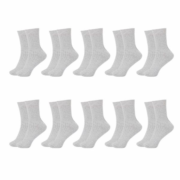 

men's socks male 10 pairs long solid color middle tube crew women's casual for men set autumn winter female, Black