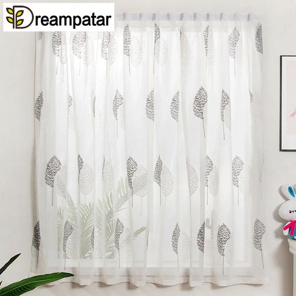 

curtain & drapes dreampatar convenient punch-garden leaf jacquard tulle decorative living room partition ml228a