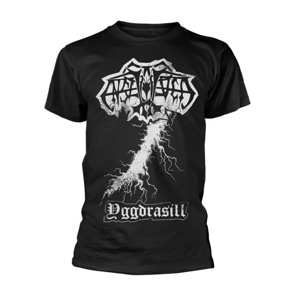 

Enslaved yggdrasill official t-shirt men unisex, White;black