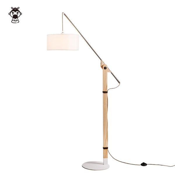 

wood iron fabric shade fishing floor lamp fixture nordic contemporary japanese style lighting for living room sofa lamps