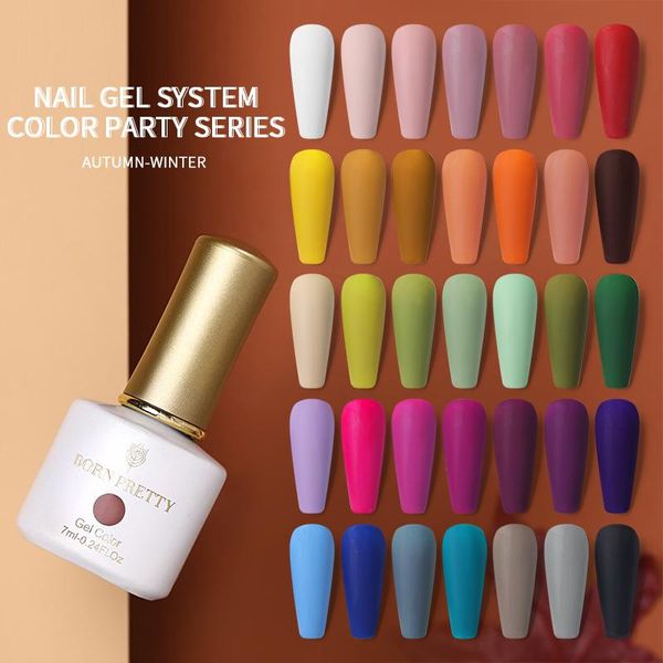 

nail gel born pretty polish matte effect semi-permanent varnish soak off uv led base super coat all for manicure, Red;pink