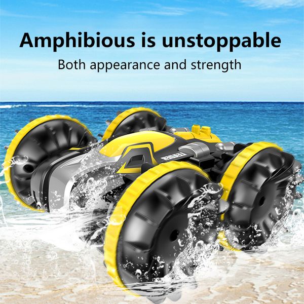 

2.4g land and water remote control double-sided stunt car with usb cable battery