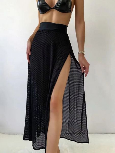 

side split beach skirt g9ep#, White;black