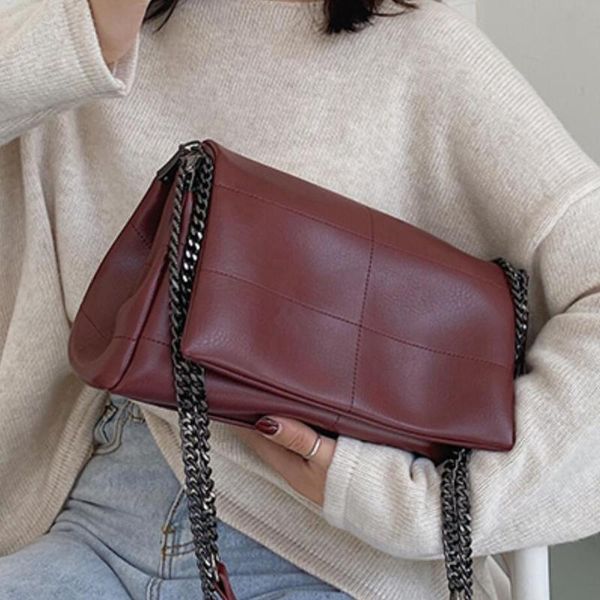 

elegant leather brand designer women clutch purse fashion crossbody bag chains sling bags for ladies girls simple messenger shoulder