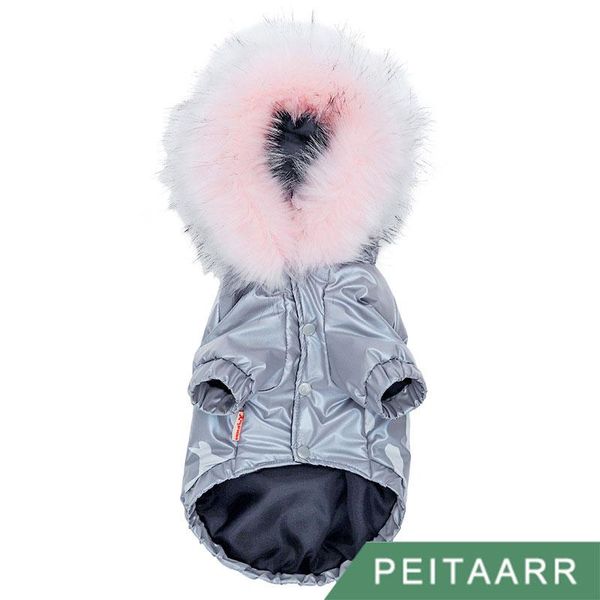 

dog apparel [peitaarr] pet clothing clothes winter hooded fur collar warmth waterproof cotton
