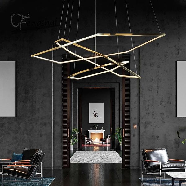 

chandeliers modern led suspension light luxury gold fitting design pendant lamp for living room villa lighting decoration