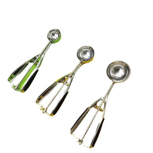 

spoons stainless steel ice cream spoon stacks with trigger for fruit ball maker scoop milk powder ice-cream mould dessert