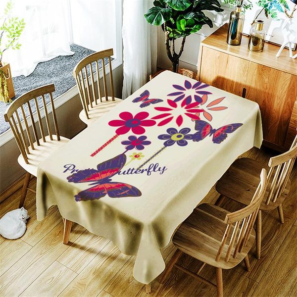 

colorful flower tablecloth creative simple pattern for children polyester comfortable waterproof table cloth cover home