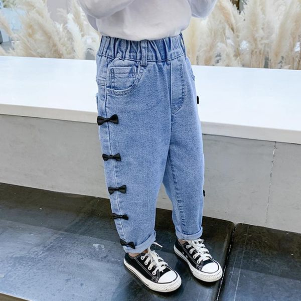 

baby girl jeans bow girl jeans spring autumn infantil casual style baby clothes, Blue