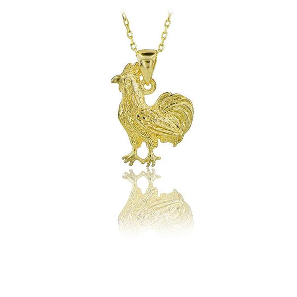 

pendant necklaces rooster neckalce 925 sterling silver farm animal necklace