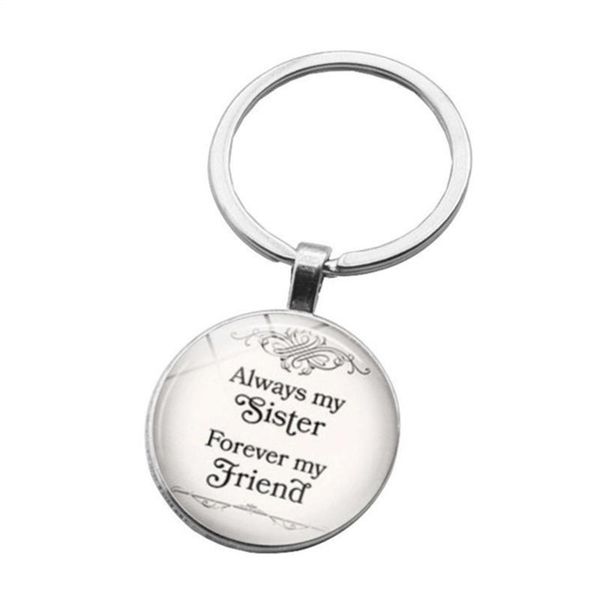 

keychains friends quote key chain always my sister forever friend jewelry handcrafted pendant women sisters friendship gift, Silver