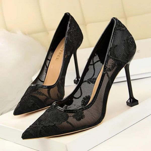 

dress shoes women pointed toe pumps ladies high heels boat wedding sandals zapatos de mujer, Black