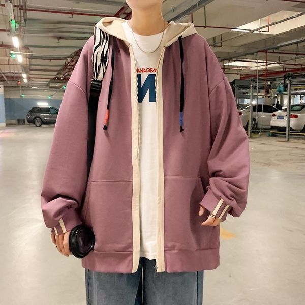 

men's jackets 2021 men jacket casual hooded coat sportwear male streetwear loose, Black;brown