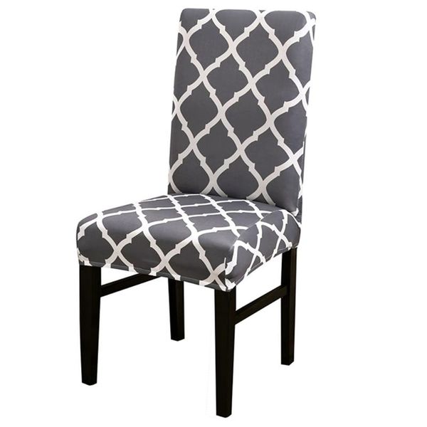 

chair covers 1/2/4/6pcs grey diamond lattice chiar cover slipcover elastic dinning protector seat for el wedding