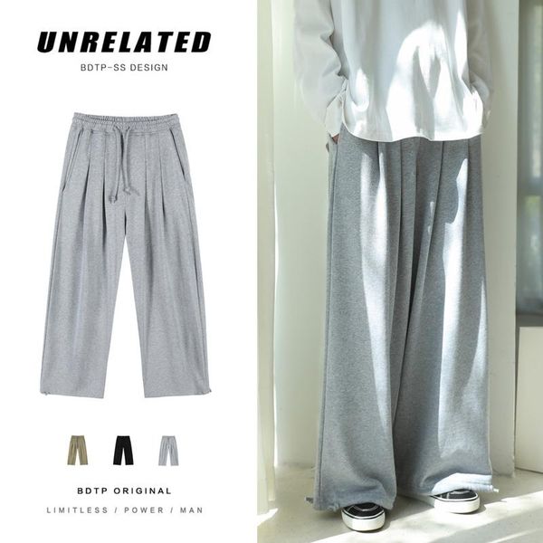 

men's pants army green/black/gray wide leg fashion loose casual men streetwear hip hop straight mens trousers m-2xl