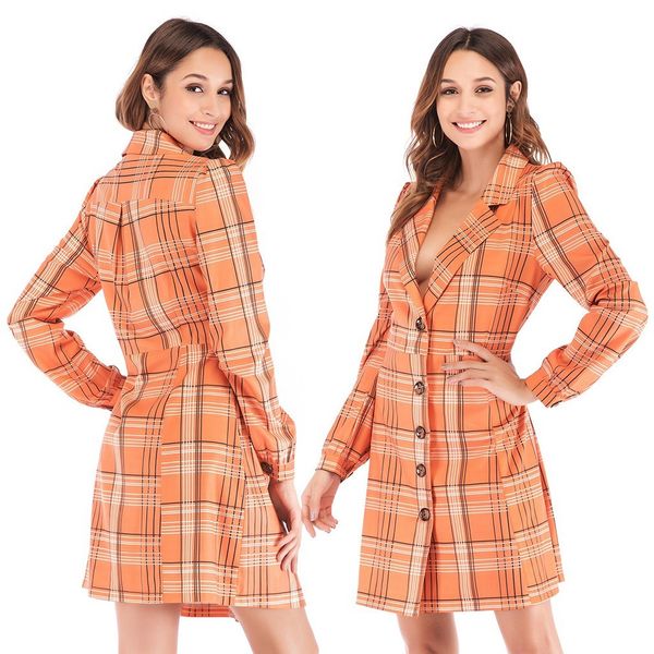 

women's wool & blends ladies jackets plaid print purple yellow lapel women printed long sleeve cardigan coat button down outerwear egcy, Black