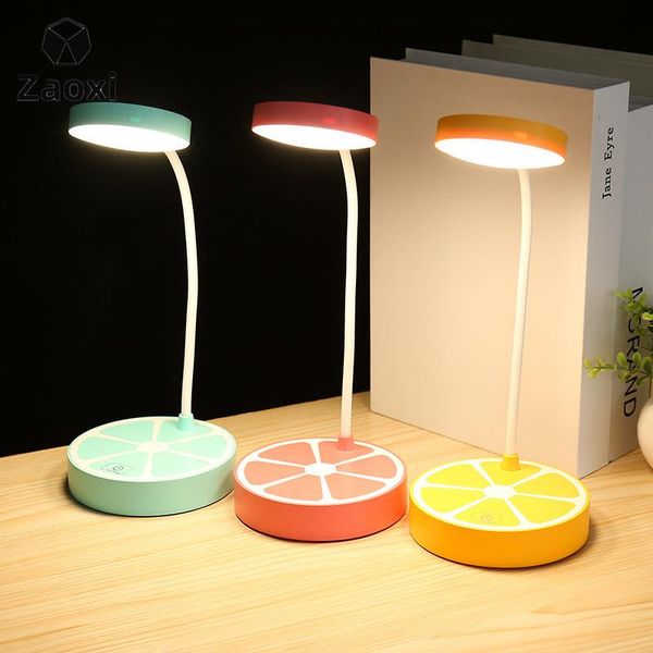 

table lamps zaoxi cute cartoon light grapefruit orange touch three gear dimming lamp study 3 modes rechargeable led read l254