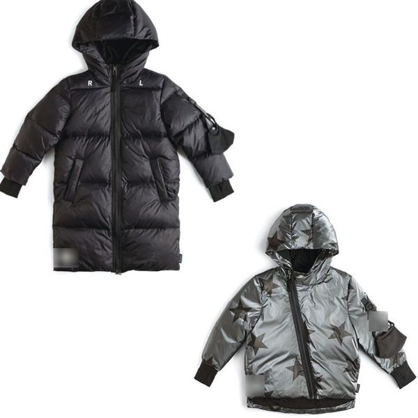 

down coat kids 2021 winter nu brand boys girls cute print duck jacket baby child fashion warm outwear clothes, Blue;gray