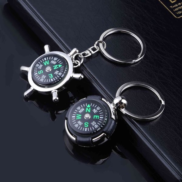

tire personalized men's practical car tire compass key ring, Slivery;golden