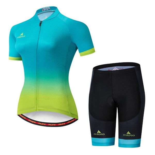 2024 Miloto Team Cycling Jersey Gelbike -Shorts Anzug MTB Ropa Ciclismo Damen Sommer Fahrrad Bicycling Maillot Culotte Kleidung