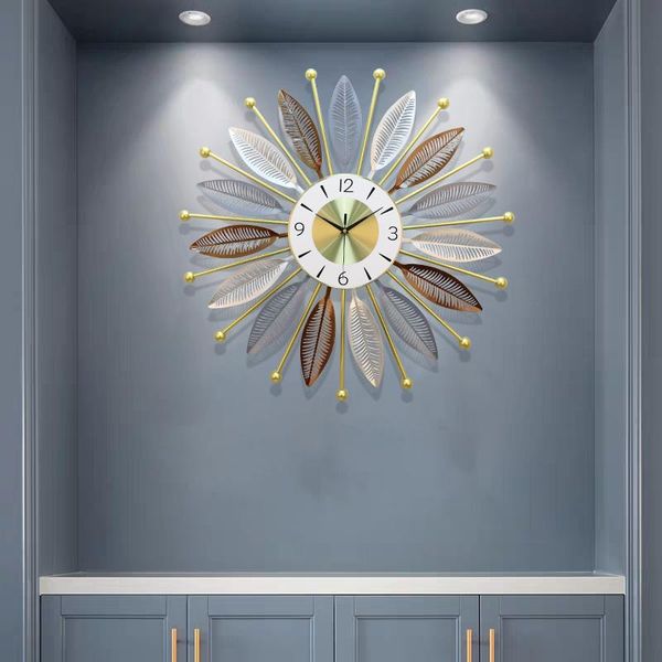 

large metal classic wall clock flower bathroom modern stickers nordic design wandklok living room decoration bi50wc clocks