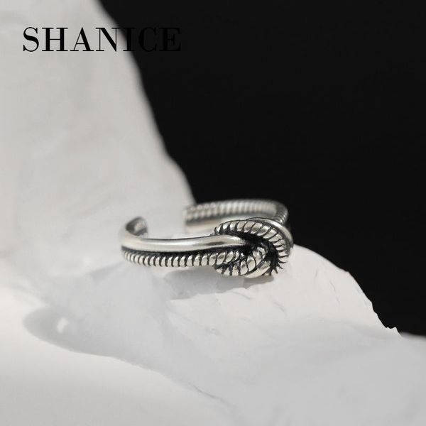 

cluster rings shanice 925 sterling silver open ring thai knot adjustable ings for women giftsÂ party jewelry anillos, Golden;silver