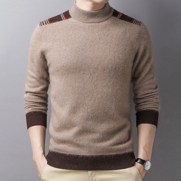 

men's winter quality pullover thickened warm men's knitted sweater, Black