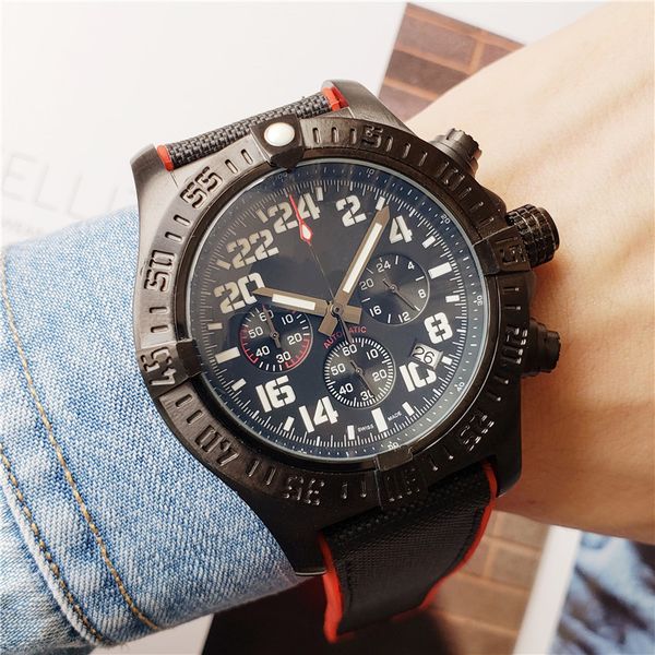 

men's outdoor adventure watch waterproof nylon watchband large dial aaa 44mm br, Slivery;brown