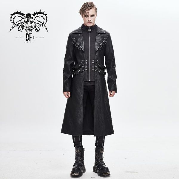 Trench da uomo Devil Fashion Steampunk Giacca lunga Punk Handsome Party Show Costume Performance