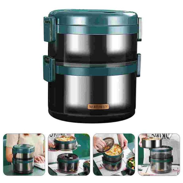 

dinnerware sets 1pc thermal double-layer bento box portable sealed carrier