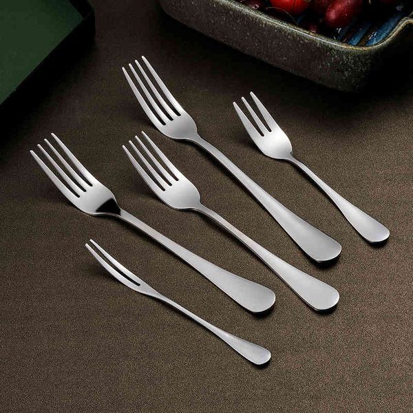 

1010 series stainless steel tableware 304 fruit fork dessert snack two tooth