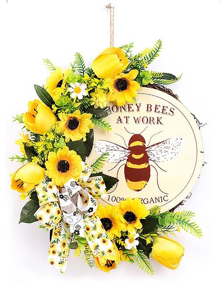 

decorative flowers & wreaths 2021 garden bee festival party ramadan decoration sunflower garland hornets front door ornament easter