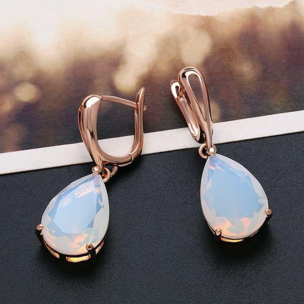 

party banquet temperament rose gold earrings generous low color simple opal earrings erp13, Silver