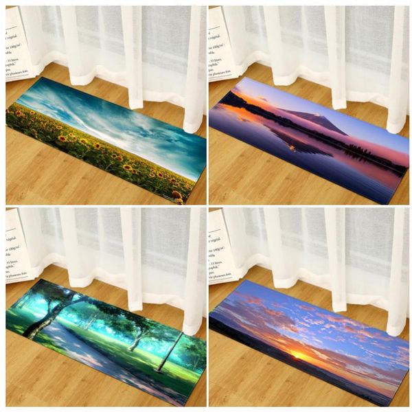 

carpets beautiful landscape pattern non-slip entrance door mat home bedroom bedside scenic rug bathroom kitchen carpet
