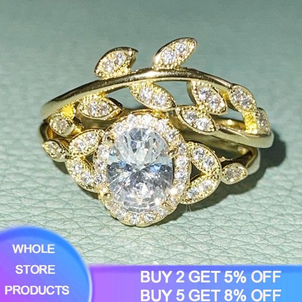 

cluster rings fashion 14k gold color sterling silver 925 ring with crystal zirconia stones branches set for women party jewelry tr046, Golden;silver
