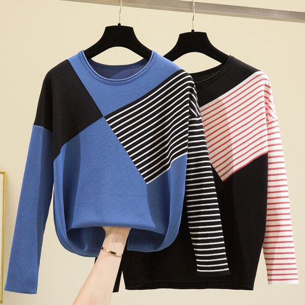 

women's sweaters o neck pullover sweater loose outer wear stripe jumpers cute sweet autumn and winter haut femme top, White;black