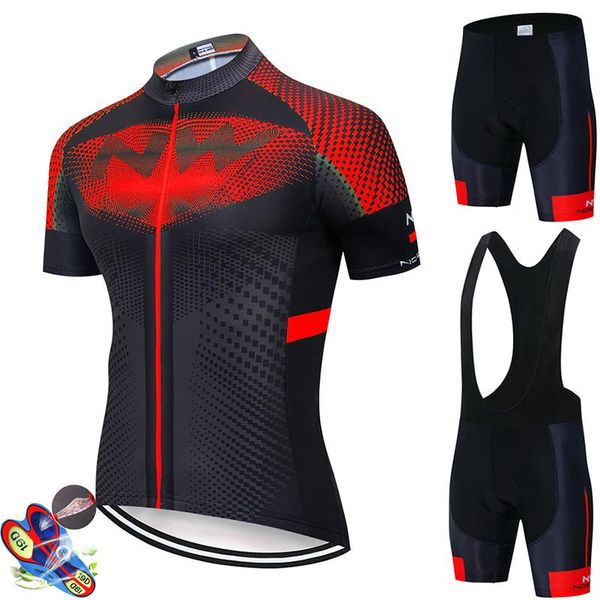 

summer cycling jersey set men women short sleeves clothes team racing sport bicycle suspender suit sweat-releasing bcc0110m sets, Black;blue