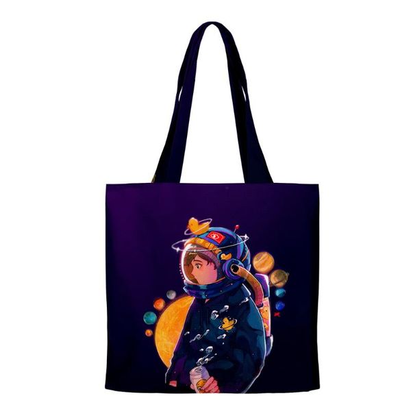 

backpack quackity merch hip hop handbags cloth canvas tote bag print shopping bags reusable shoulder shopper casual pacakge