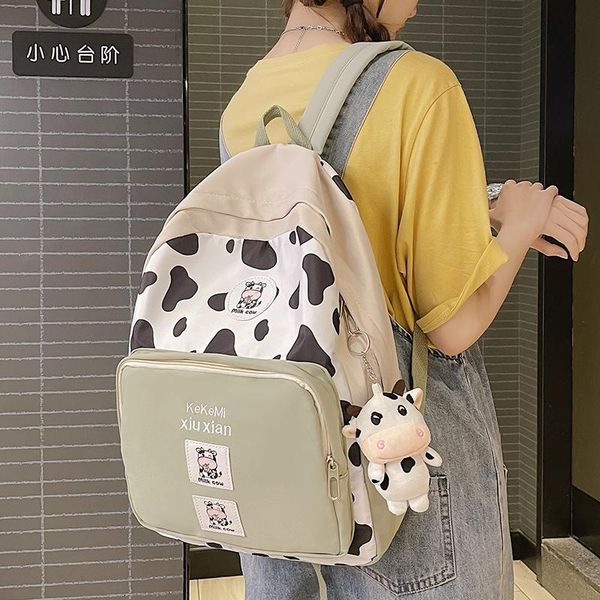 

backpack schoolbag female korean harajuku ulzzang large-capacity high school student cow pattern japanese wild