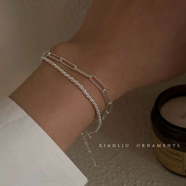 

pure silver star sparkling bracelet for women, Golden;silver