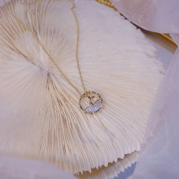 

pendant necklaces 2021 design fish tail necklace for female exquisite gold chain choker party jewelry accessories gift, Silver