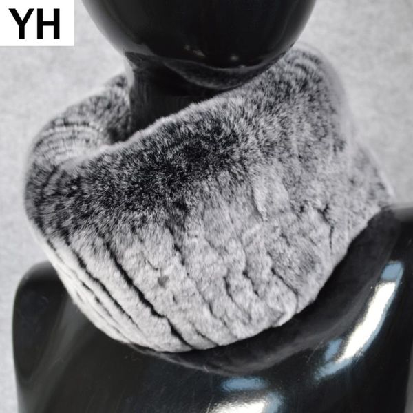 

scarves women real rex rabbir fur scarf warm good elastic headbands natural ring, Blue;gray