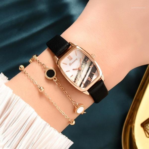 

women watches bayan kol saati fashion leather strap rose gold ladies watch for saat relogio zegarek damski wristwatches, Slivery;brown