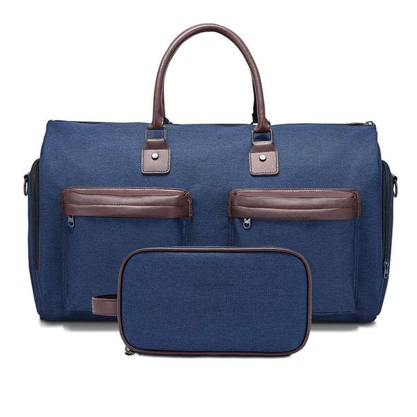 

duffel bags diysomes garment travel bag with shoulder strap carry on hanging suitcase clothing business multiple pockets blue pack