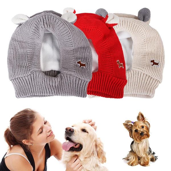 

dog apparel pet hat ears plus velvet knitted hooded suit for dogs costumes