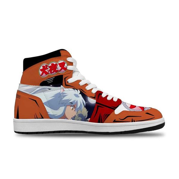 

2021 japanese anime inuyasha diy handsome running non-slip basketball shoes for man trend sneakers high basketball shoes non slip