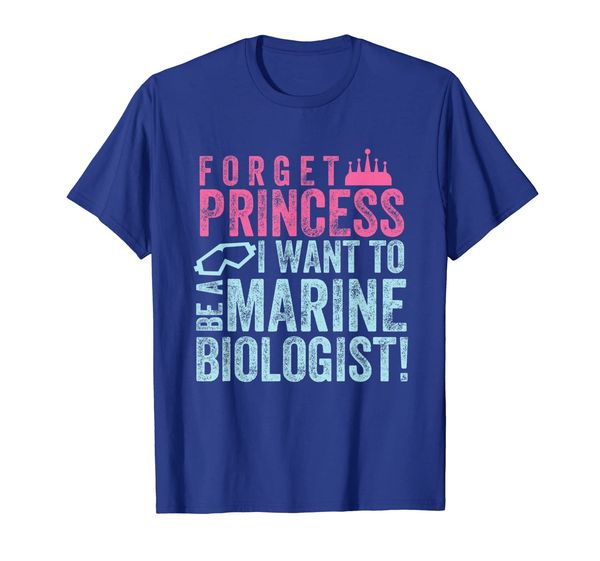 

forget princess i want to be a marine biologist t-shirt, White;black