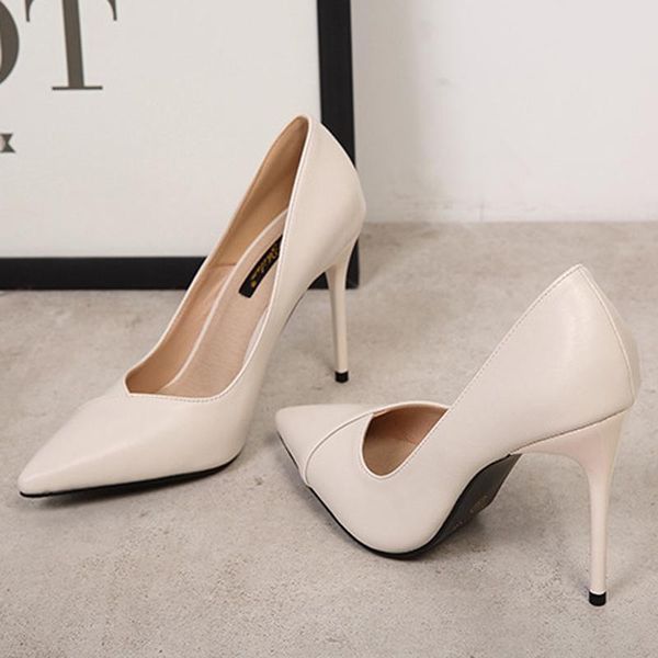 

dress shoes patchwork solid leather pumps women stiletto high heels wedding woman elegant italian chaussure femme office, Black