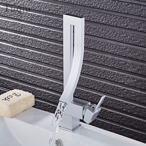 

bathroom sink faucets silver/orange/chrome/black/nickel brass square basin faucet mixer tap deck mounted and cold